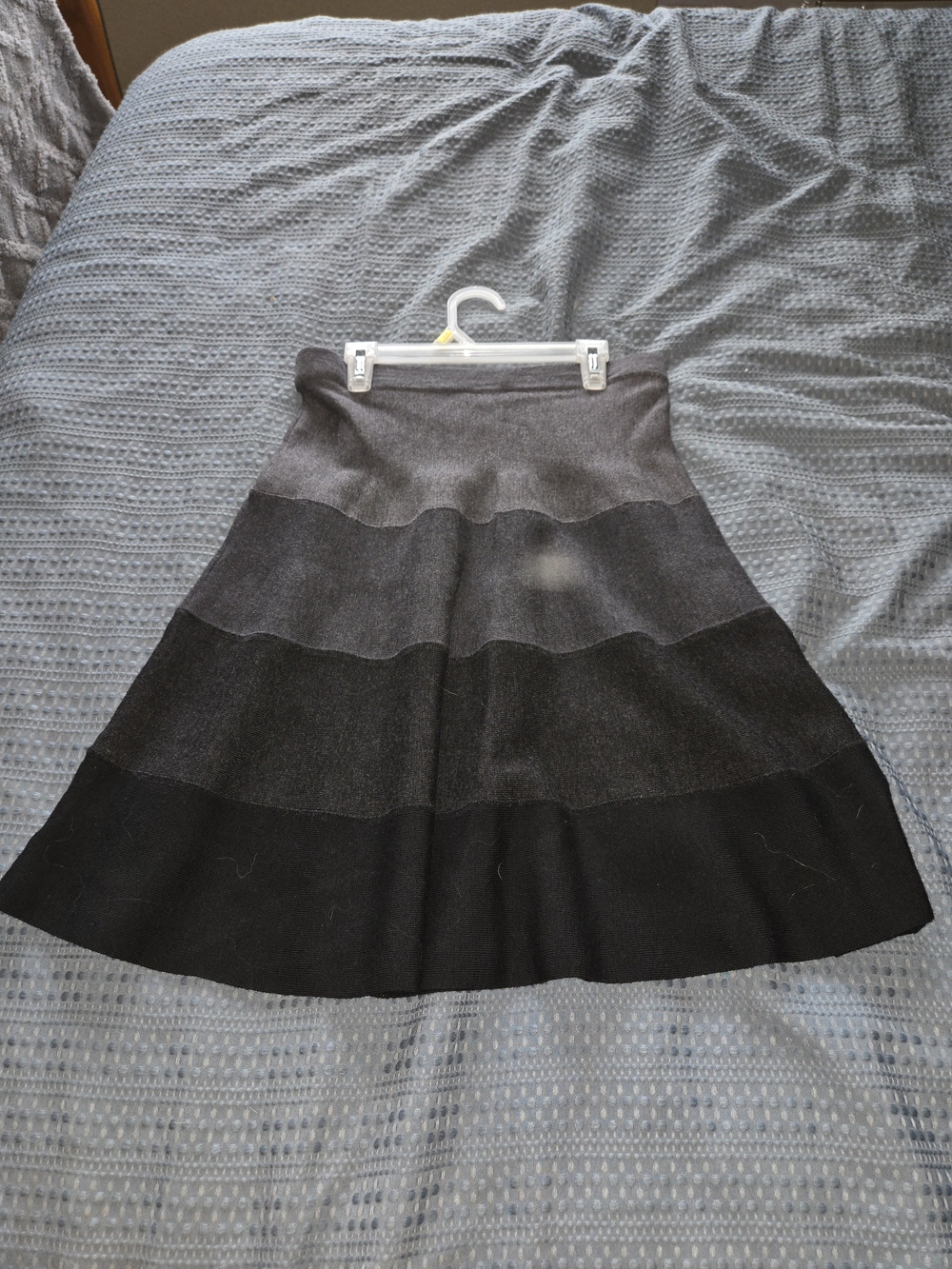 Luisa Spagnoli Ombre A-Line Knit Skirt - Black, Gray